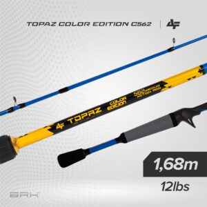 Vara de Pesca Albatroz Topaz Color Edition C562 12lbs 1,68m - Carretilha (2 partes)