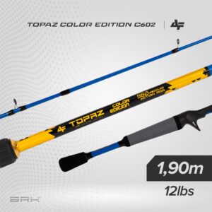 Vara de Pesca Albatroz Topaz Color Edition C602 12lbs 1,90m - Carretilha (2 partes)