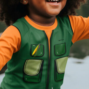 Camisa de Pesca Kids Brk Laranja Pequeno Pescador com Proteção UV50