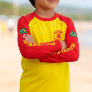 Camisa de Pesca Kids Brk Salva Vidas Mirim com Proteção UV50
