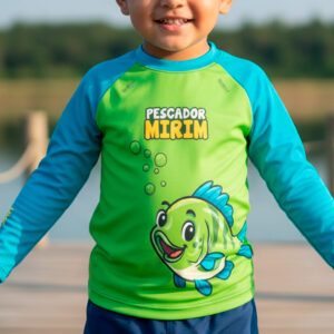 Camisa de Pesca Kids Brk Verde Pescador Mirim com Proteção UV50