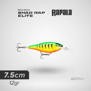 Isca Artificial Rapala Shad Rap Elite 75 Meia-Água
