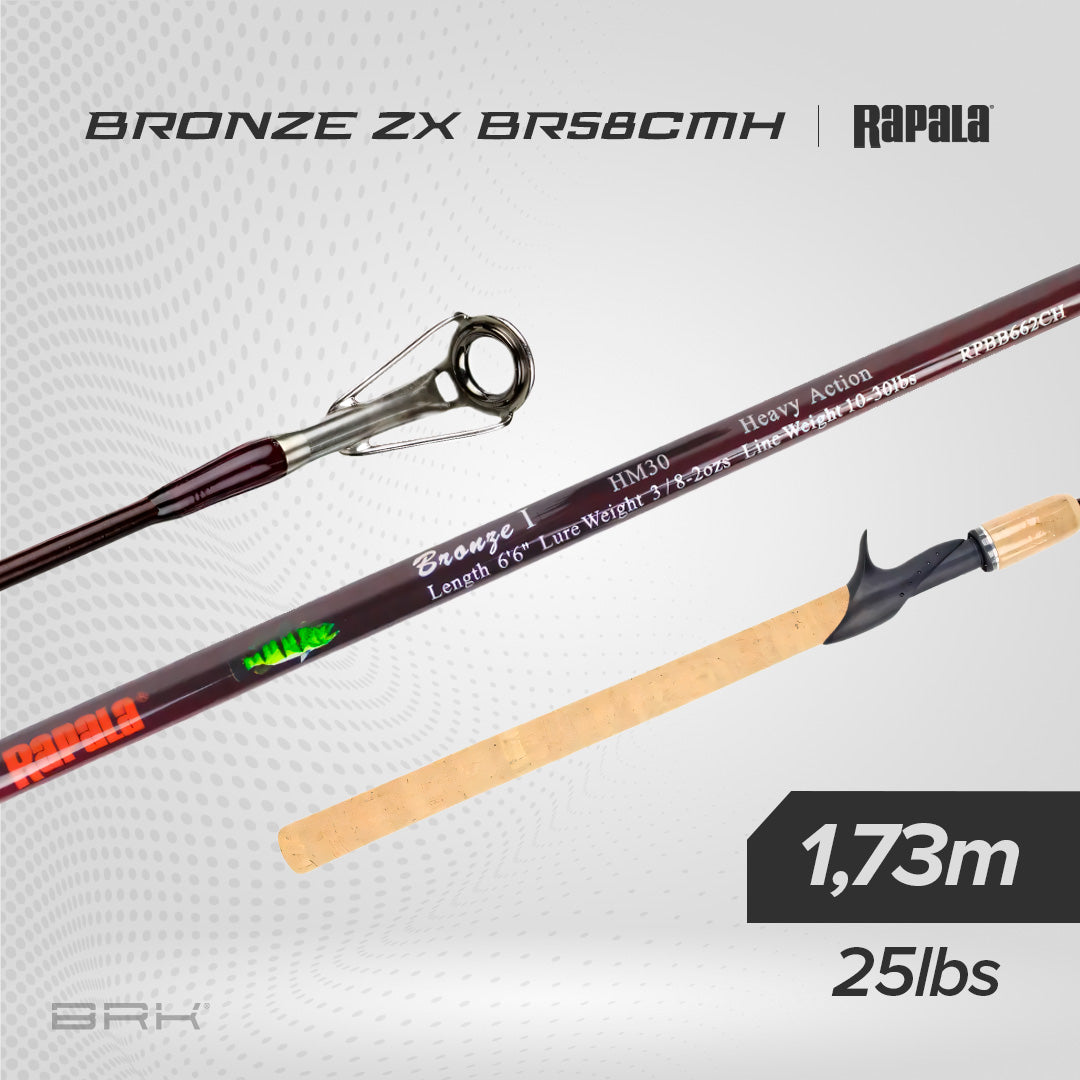 Vara de Pesca Rapala Bronze ZX 11RABR58CMH 25lbs 1,73m - Carretilha (Inteiriça)