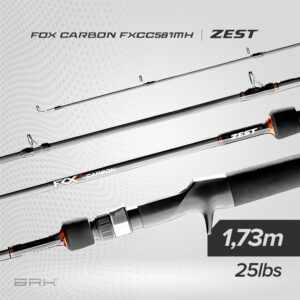 Vara de Pesca Zest Fox Carbon FXC-C581MH 25lbs 1,73m - Carretilha (Inteiriça)