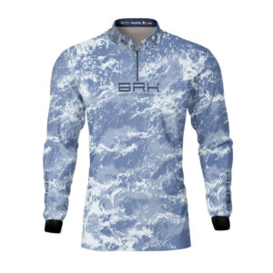 Camisa de Pesca Brk Camuflado Azul com Proteção Solar UV50+