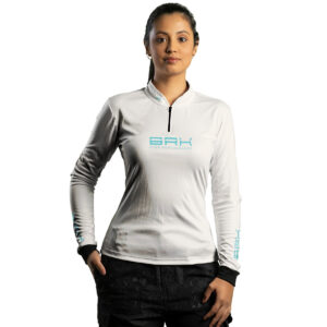 Camisa de Pesca Feminina Brk Offshore Gear Atum Branco com Proteção Solar UV50+