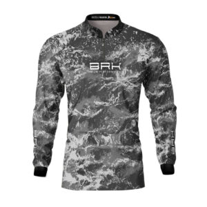 Camisa de Pesca Brk Camuflado Preto com Proteção Solar UV50+