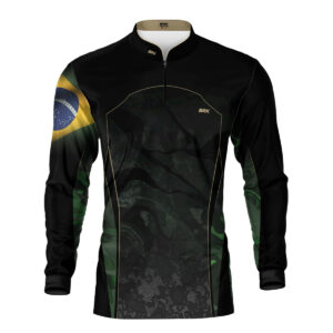 Camisa Agro Brk Camuflada Bandeira do Brasil com Proteção Solar UV50+
