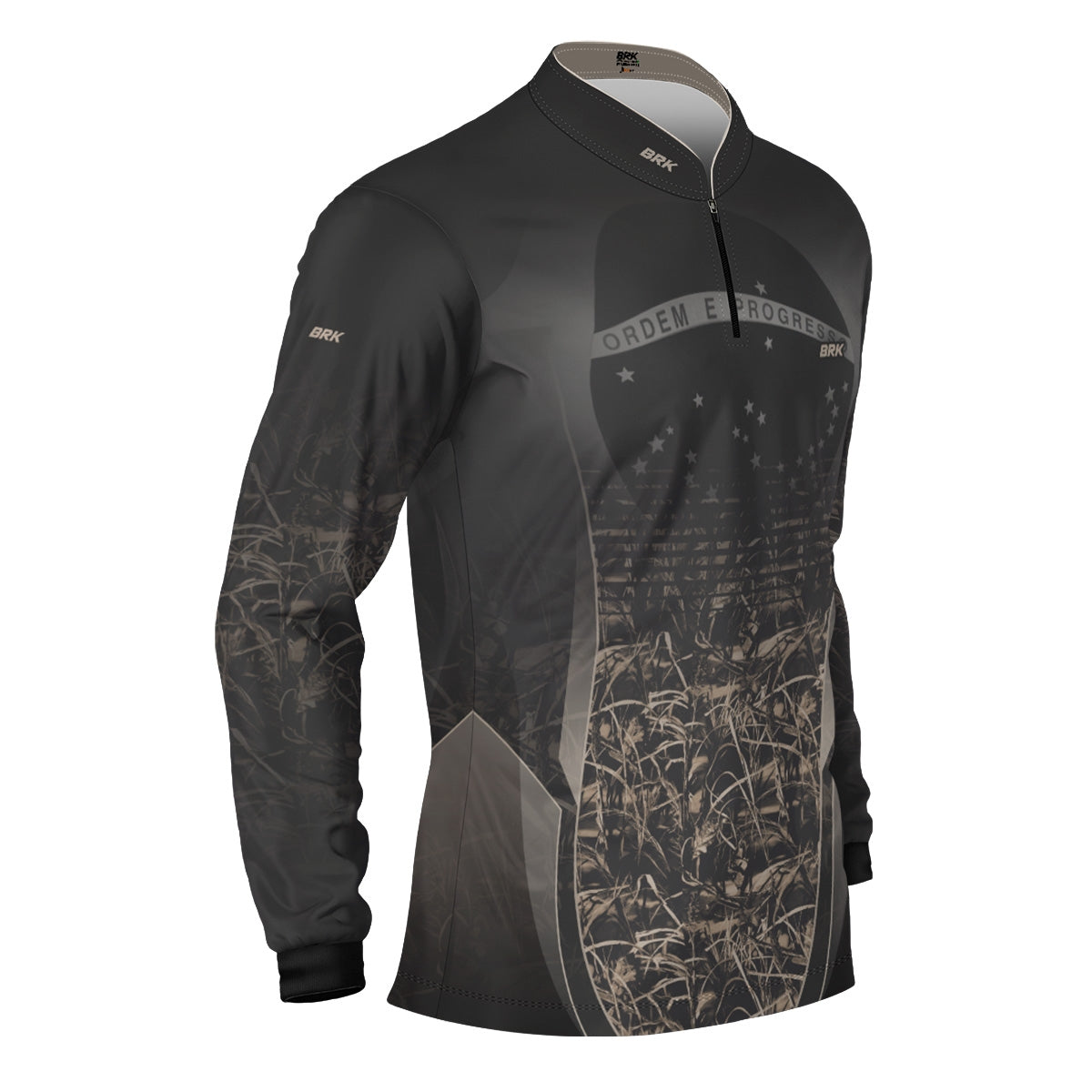 Camisa Agro Brk Camuflada Cinza com Bandeira do Brasil com Proteção Solar UV50+ - Imagem 3