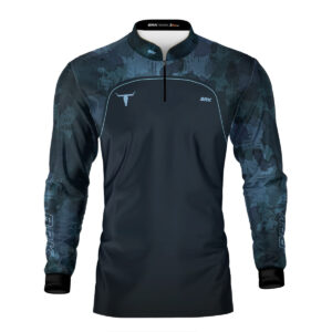 Camisa Agro Brk Camo Long Horn Brasil Azul com Proteção Solar UV50+