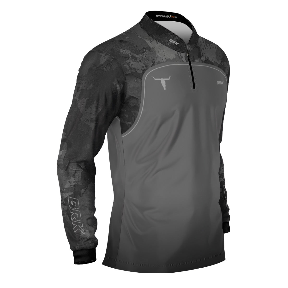 Camisa Agro Brk Camo Long Horn Brasil Cinza com Proteção Solar UV50+ - Imagem 3