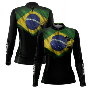 Camisa Agro Feminina Brk Bandeira do Brasil com Proteção Solar UV50+
