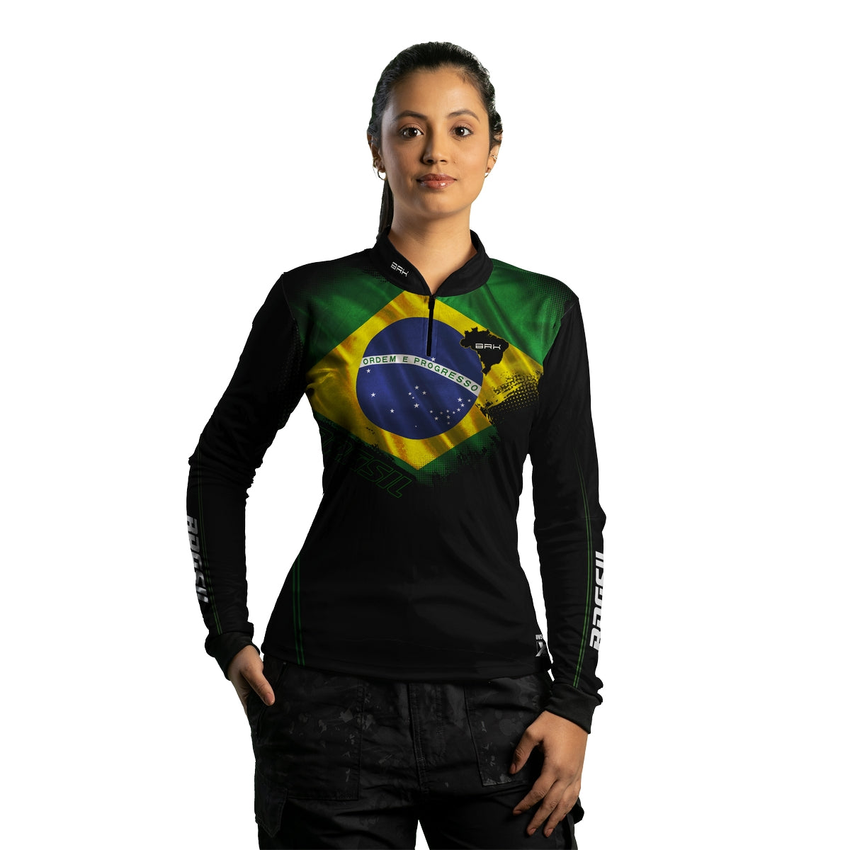 Camisa Agro Feminina Brk Bandeira do Brasil com Proteção Solar UV50+ - Imagem 4
