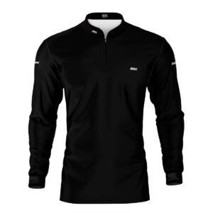 Camisa de Pesca Brk Casual Unissex Basic Preta com Proteção Solar UV50+