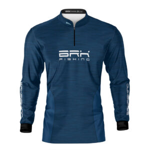Camisa de Pesca Brk Fishing Azul Naval Mesclado com UV50+