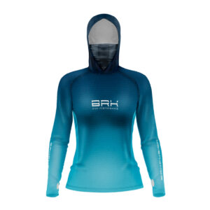 Camisa FusionX Feminina Brk Clean Azul com Capuz e Proteção Solar UV50+ Envio Imediato