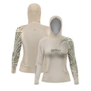 Camisa com Capuz Feminina Brk Maori Bege com Proteção Solar UV50+