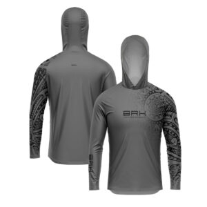 Camisa com Capuz Brk Maori Cinza com Preto com Proteção Solar UV50+