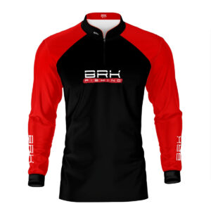 Camisa de Pesca Brk Isca Lures Vermelha com Proteção UV50+