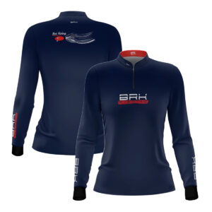 Camisa de Pesca Feminina Brk Azul Isca Artificial com Proteção UV50+