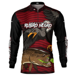 Camisa de Pesca Brk Pescador Rubro Negro Traíra com UV50+