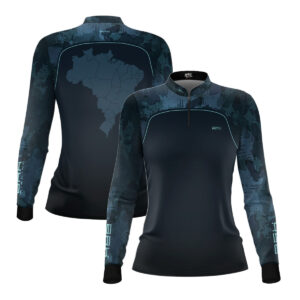 Camisa Agro Feminina Brk Camo Mapa Mundi com Proteção UV50+