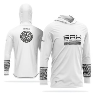 Camisa de Pesca com Capuz Brk Branco com Proteção Solar UV50+
