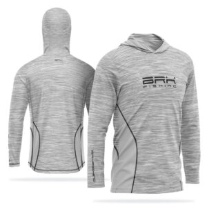 Camisa de Pesca com Capuz Brk Mescla Branca com Proteção Solar UV50+