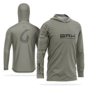 Camisa de Pesca com Capuz Brk Maori Taupe Gray com Proteção Solar UV50+