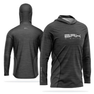 Camisa de Pesca com Capuz Brk Mescla Cinza com Proteção Solar UV50+