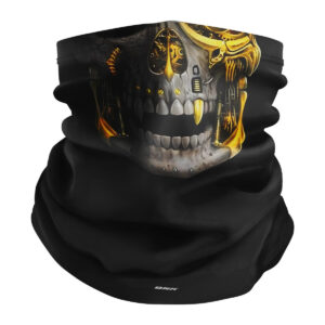 Bandana Tubeneck BRK Caveira Mecânica Detalhes Dourados com Proteção UV50+