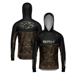 Camisa de Pesca Brk com Capuz Hybrid No Bait No Fishing com Proteção Solar UV50+ Envio Imediato