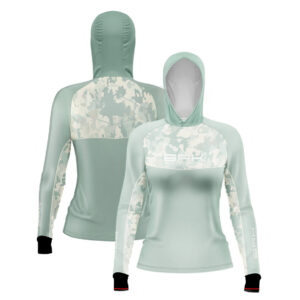 Camisa de Pesca Feminina Brk com Capuz Hybrid Camu Selva com Proteção Solar UV50+ Envio Imediato