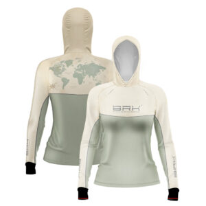 Camisa de Pesca Feminina Brk com Capuz Hybrid Luva Maps com Proteção Solar UV50+ Envio Imediato