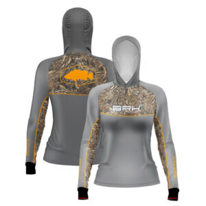 Camisa de Pesca Feminina Brk com Capuz Hybrid Real Tree Fishing com Proteção Solar UV50+ Envio Imediato