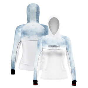 Camisa de Pesca Feminina Brk com Capuz Hybrid Snow com Proteção Solar UV50+ Envio Imediato