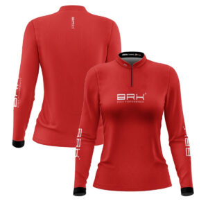 Camisa de Pesca Feminina Brk Básica Vermelha com Proteção Solar UV50+