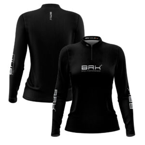 Camisa de Pesca Feminina Brk Básica Preta com Proteção Solar UV50+