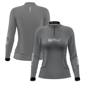 Camisa de Pesca Feminina Brk Básica Cinza com Proteção Solar UV50+