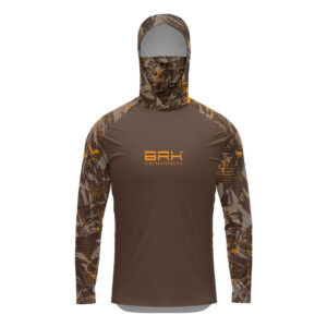 Camisa FusionX Brk Marine Marrom com Capuz e Proteção UV50+