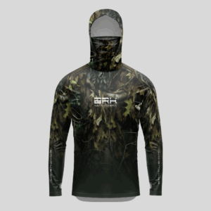 Camisa FusionX Brk Hunter Verde com Capuz e Proteção UV50+ Envio Imediato