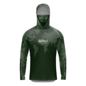 Camisa FusionX Brk Discovery Verde com Capuz e Proteção UV50+