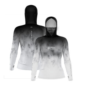 Camisa FusionX Feminina Brk Galaxy Preta e Branca com Capuz e Proteção UV50+
