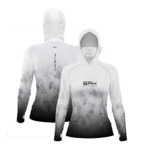 Camisa FusionX Feminina Brk Galaxy Branca e Preta com Capuz e Proteção UV50+