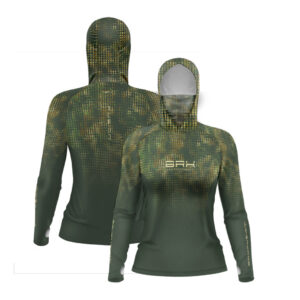 Camisa FusionX Feminina Brk Deep Verde com Capuz e Proteção UV50+