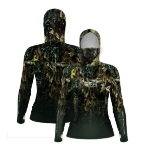 Camisa FusionX Feminina Brk Hunter Verde com Capuz e Proteção UV50+