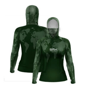 Camisa FusionX Feminina Brk Discovery Verde com Capuz e Proteção UV50+