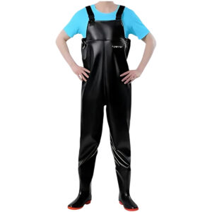 Macacão Jardineira de Pesca Com Bota de Silicone Impermeável