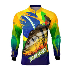 Camisa de Pesca Brk Tucunaré Açu Brasil com Proteção UV50+