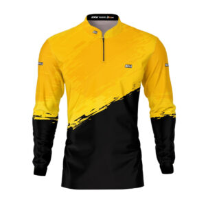 Camisa de Pesca Brk Sport Black Yellow com Proteção UV50+